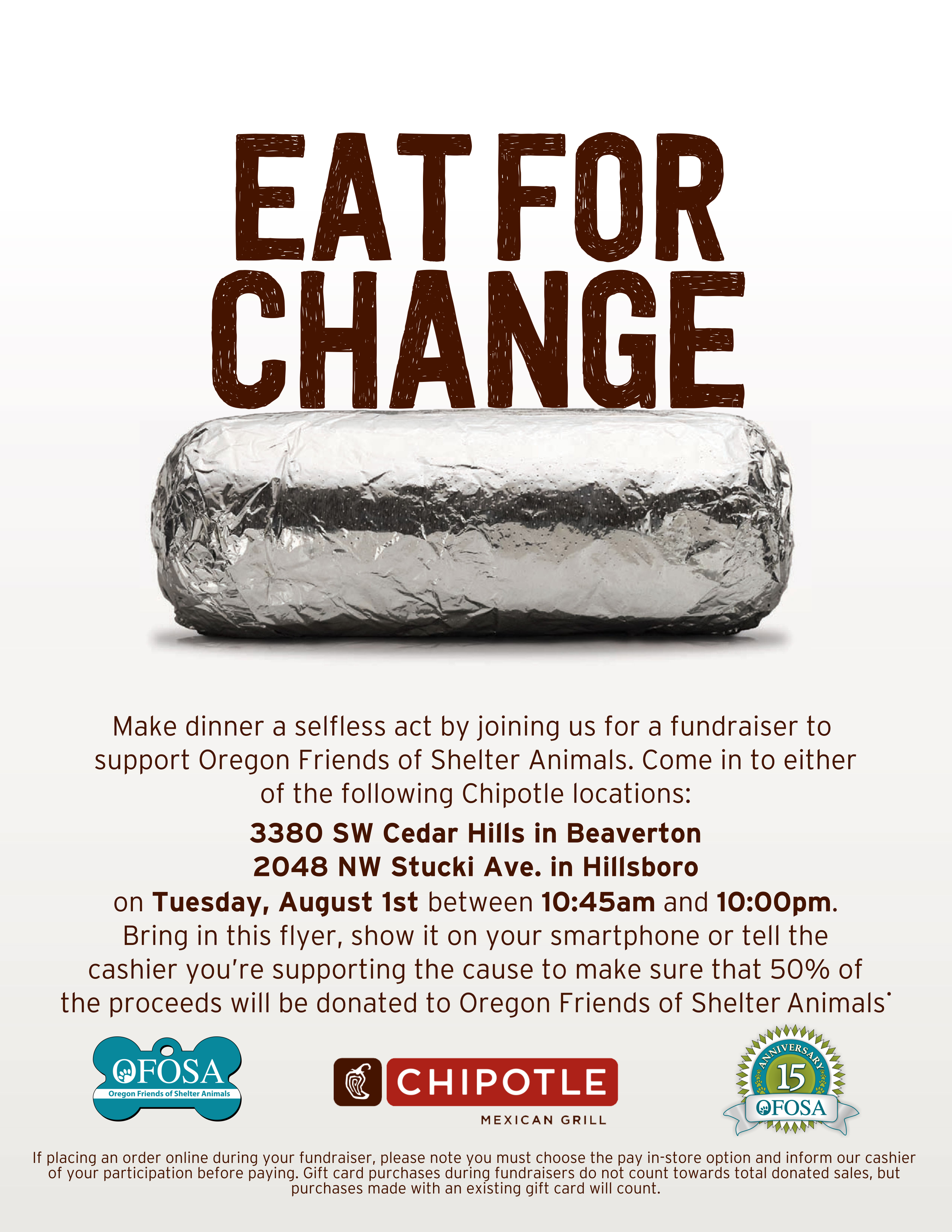 Chipotle Eat for a Change Fundraiser