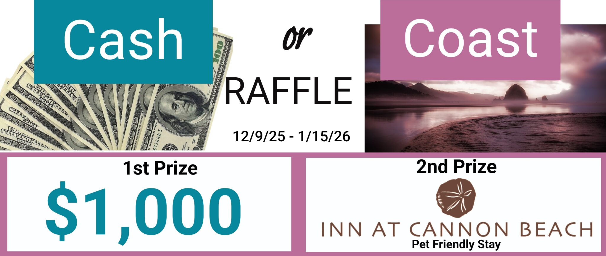 Seaside Raffle Cash or Coast Raffle